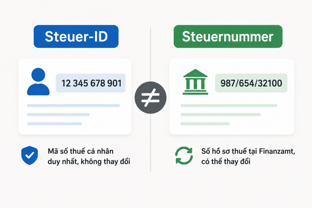 Steuer-ID và Steuernummer khác nhau thế nào? Dùng khi nào, lấy ở đâu và cần số nào để khai thuế ở Đức? Giải thích dễ hiểu dành cho người Việt.